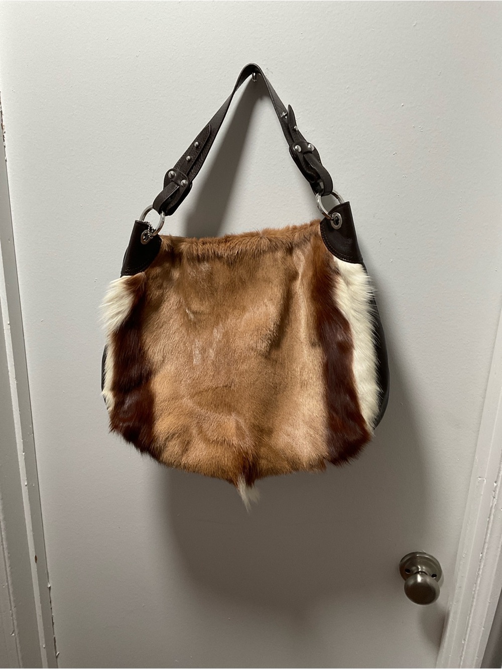 Pony Hair Leather Shoulder Bag